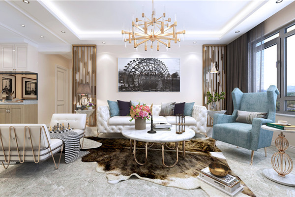 沈陽-外灘三號115平「歐式風格」裝修案例圖