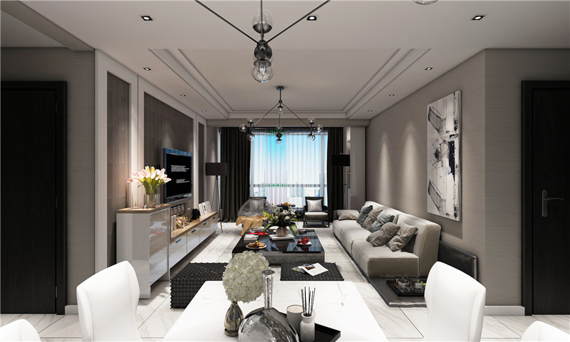 100平現代風格裝修實景案例(二)