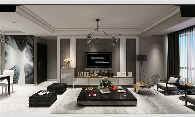 100平現代風格裝修實景案例(三)