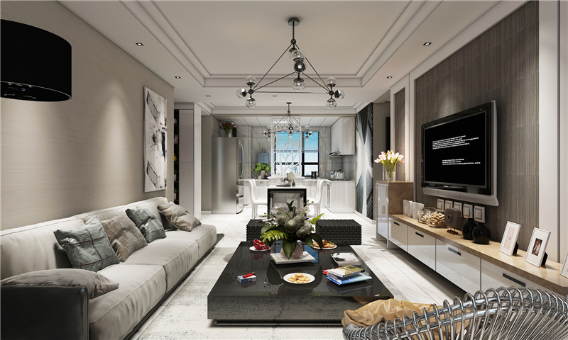 100平現代風格裝修實景案例(一)