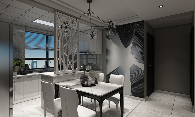 100平現代風格裝修實景案例(八)