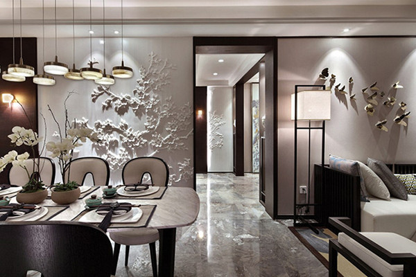 沈陽-五彩陽光城88平「新中式風(fēng)格」實(shí)景裝修案例