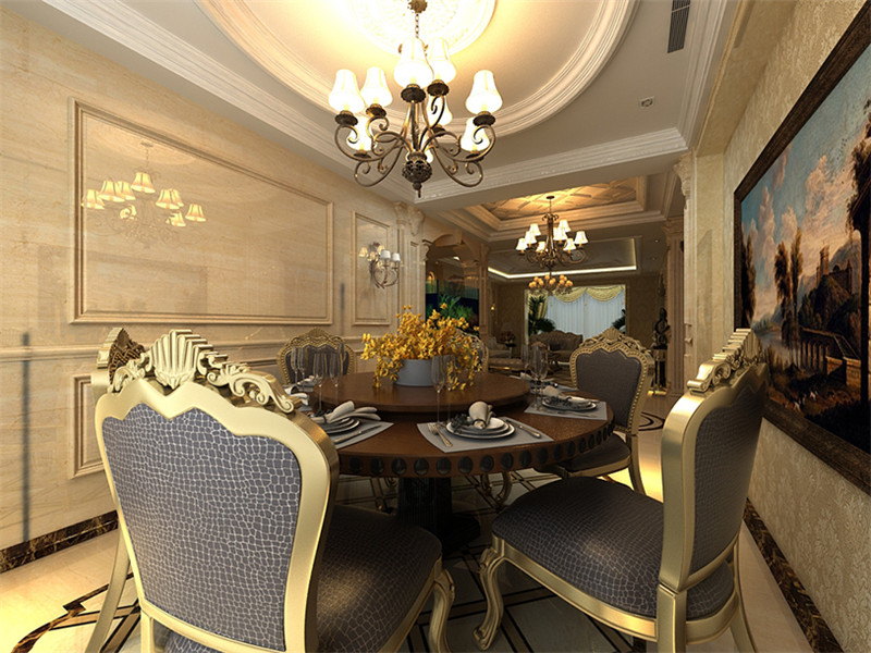 萬科藍(lán)橋圣菲245平米「奢華歐式」裝修案例(五)