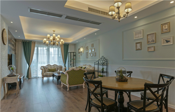 沈陽裝修公司120平「美式風(fēng)格」裝修案例圖