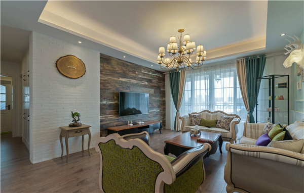 沈陽裝修公司120平「美式風(fēng)格」裝修案例圖