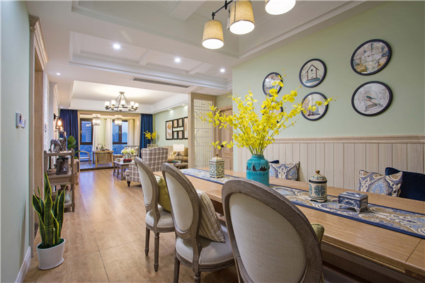 沈陽裝修公司139平米「田園風格」裝修案例圖